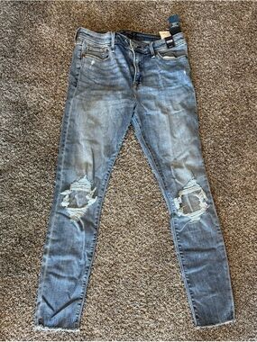 Abercrombie & Fitch Light Blue Distressed Skinny Jeans